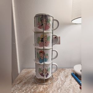 NWT Golden Girls Set of Four Stackable Ceramic Mugs